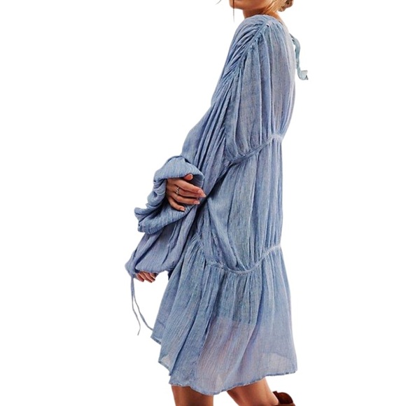 FREE PEOPLE JULIET KIMONO BLUE ONE SIZE - Picture 12 of 12